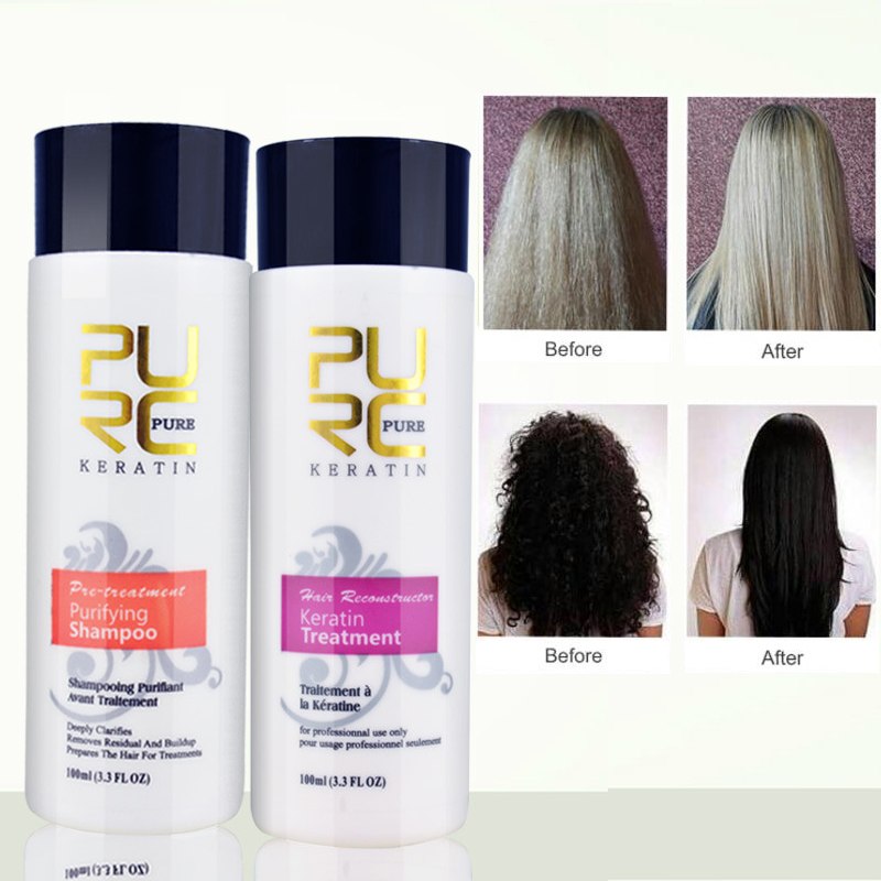 Brazilian Hair keratin treatment + purifying shampoo