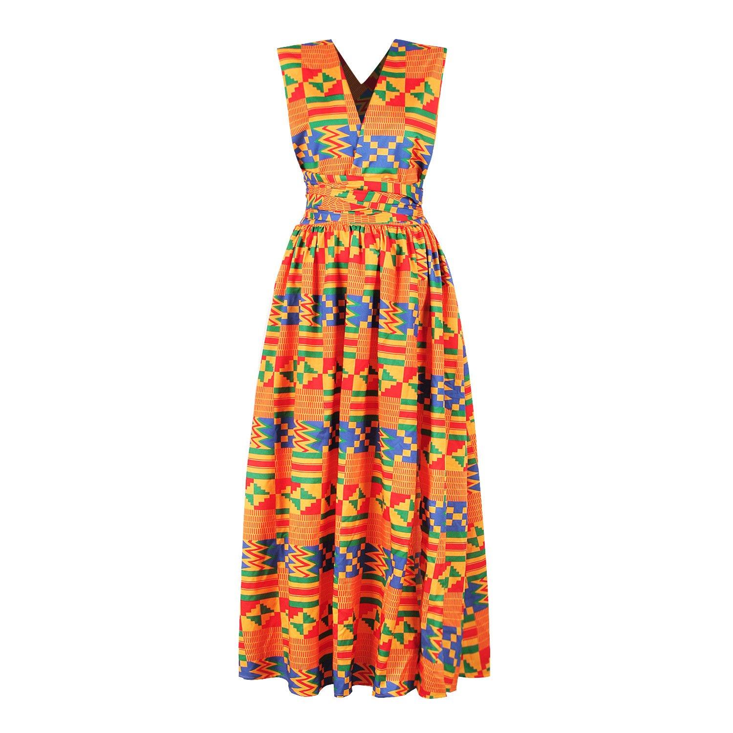 Ladies Fashion African Print Sleeveless Maxi - Beauty and Trends 