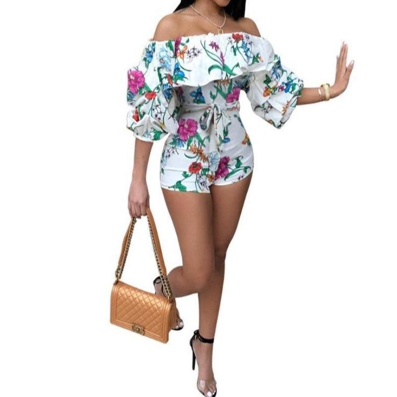 Women Sexy Floral Print Short Jumpsuit - Beauty and Trends 