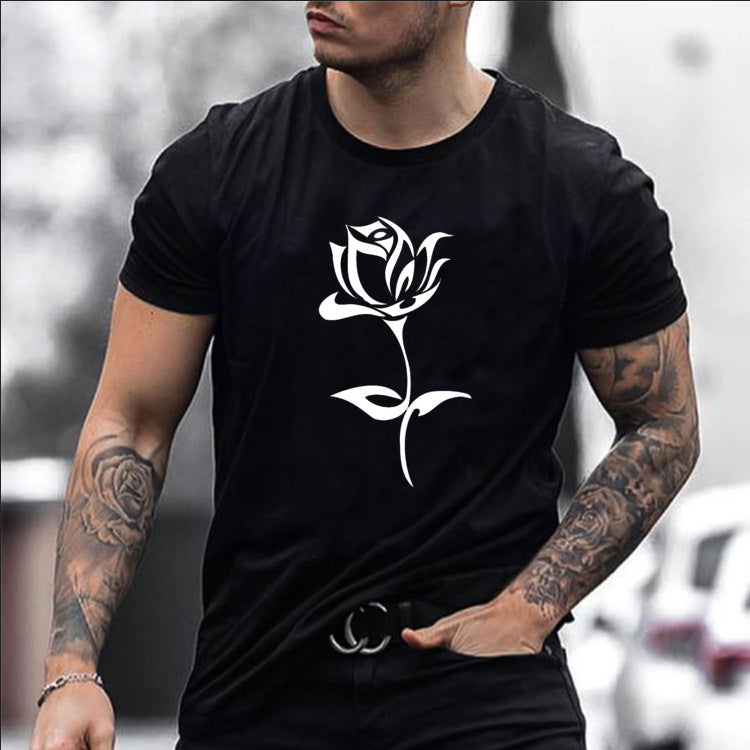 Men's S Rose Print T-Shirt