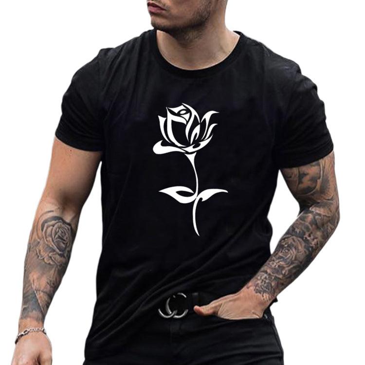 Men's S Rose Print T-Shirt