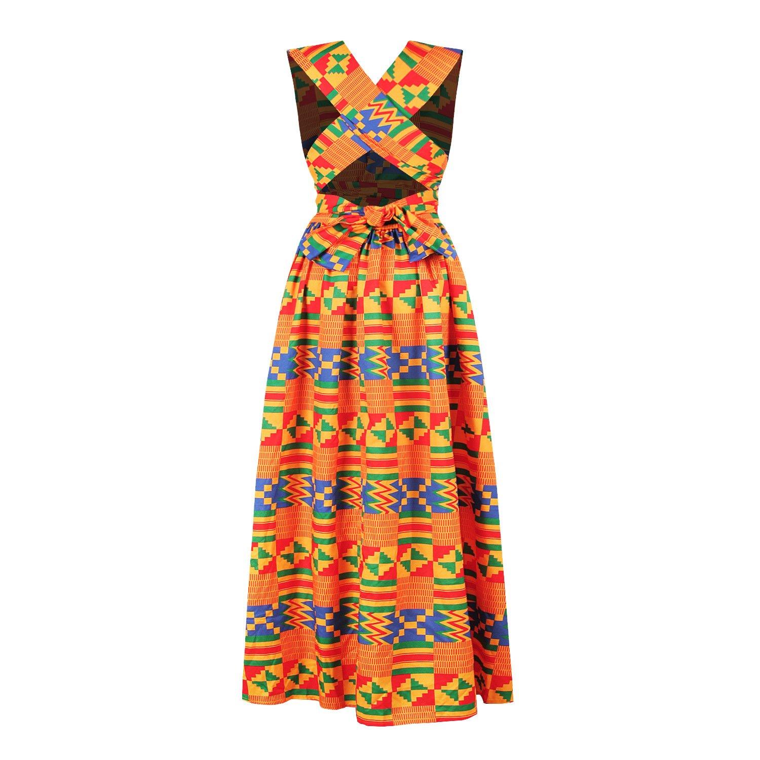 Ladies Fashion African Print Sleeveless Maxi - Beauty and Trends 