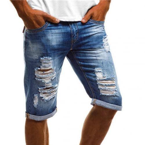 Men's Ripped Jeans Short Pants - Beauty and Trends 