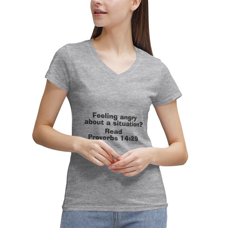 Stay Calm Ladies V‑Neck T‑shirt - Designs by B&T - Beauty and Trends 