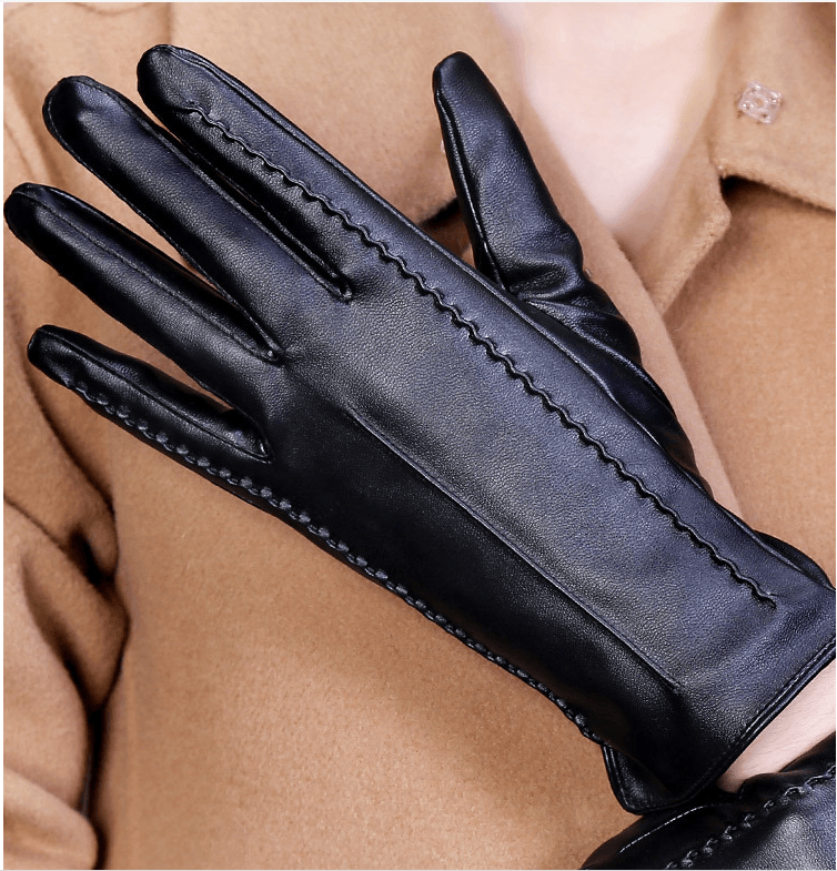 Fashionable Ladies Thick Warm Leather Gloves - Beauty and Trends 
