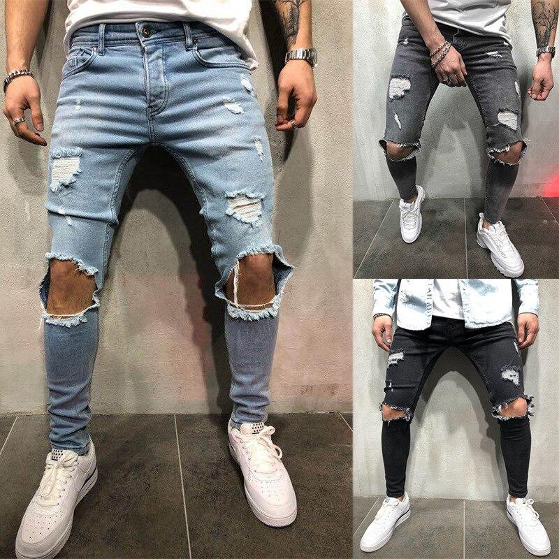 Men's Skinny Wear Ripped Jeans - Beauty and Trends 
