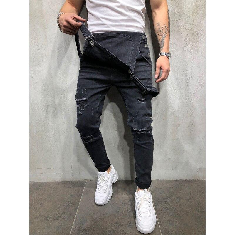 Men's Denim Ripped Jeans Jumpsuits - Beauty and Trends 