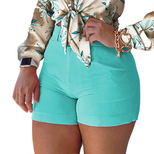 Long Sleeve Floral Printed Tie Knot Shirt and Shorts